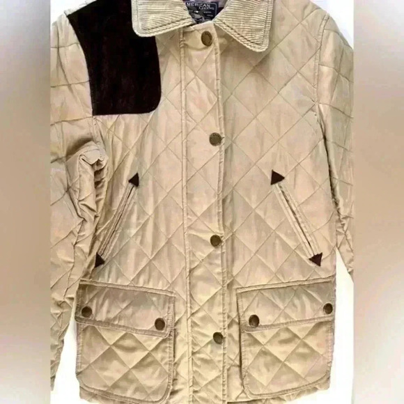 American Living Quilted Leather Detailing corduroy, neckline, Zip Jacket Size M - Picture 3 of 10